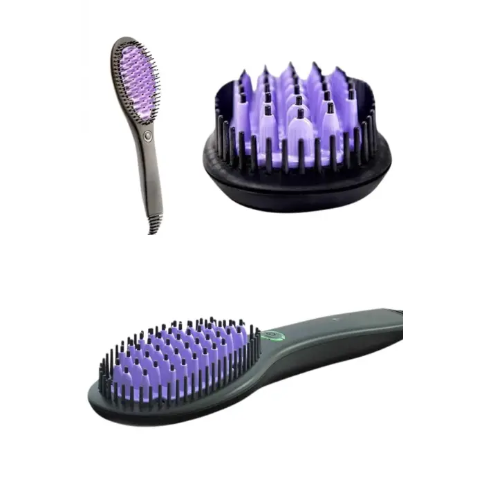 Elektrikli Fırça Taşınabilir Saç Düzleştirici Tarak Sıkı Dişli