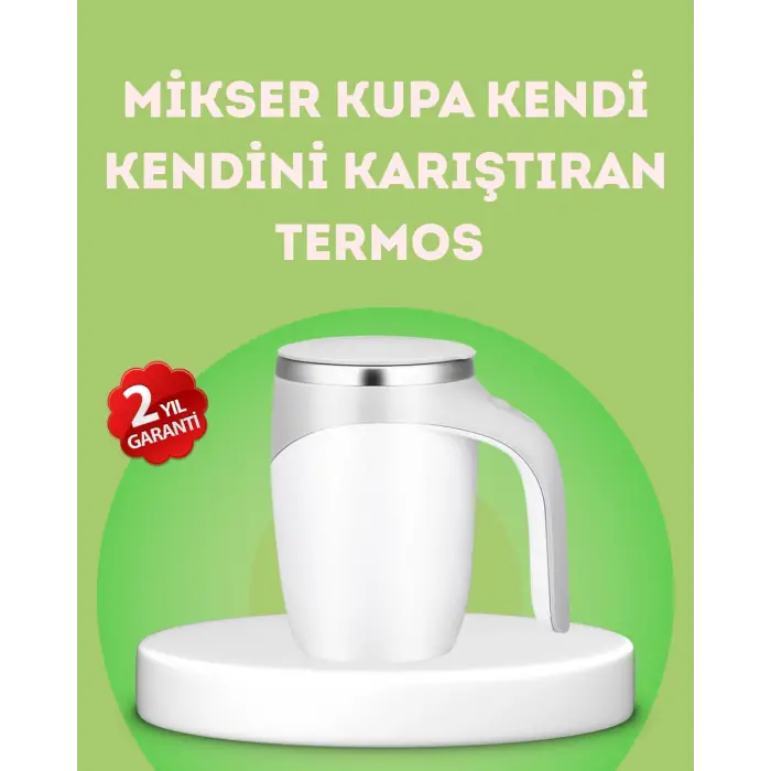 Elektrikli Otomatik Karıştırıcı Kupa – 304 Paslanmaz, USB Şarjlı, Taşınabilir