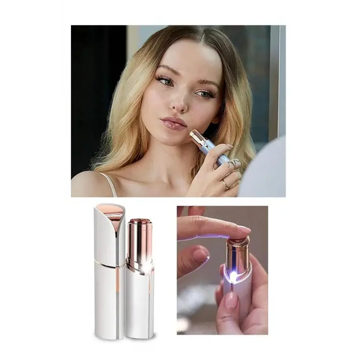 Epilasyon Yüz Çene Işıklı Kıl Tüy Alma Mini Cep Epilasyonu Kadın Mini Traş Makinesi Pilli