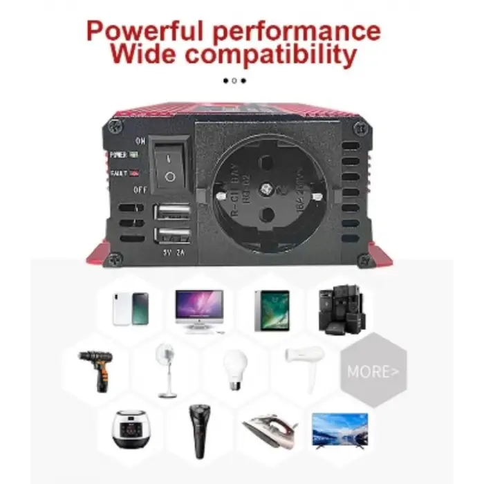 Epilons 12v 2000w Modifiye Sınus İnverter 220v Dijital Göstergeli- Taşınabilir Güç Kaynağı