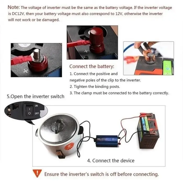 Epilons 12v 2000w Modifiye Sınus İnverter 220v Dijital Göstergeli- Taşınabilir Güç Kaynağı