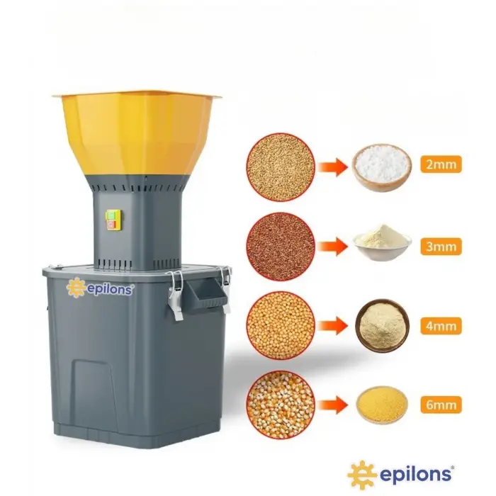 Epilons 55l 1300 W Profesyonel Tahıl Yem Öğütücü – 9 Paslanmaz Elek Hediyeli