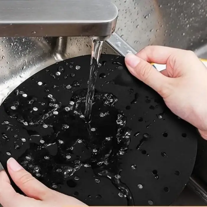 Epilons® Renkli Isıya Dayanıklı Yıkanılabilir Silikon Fırın Ve Airfryer Yuvarlak Pişirme Matı 20 Cm