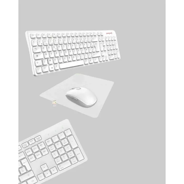 Ergonomik Kablosuz Klavye Mouse Takımı - Tam Boy, Sessiz ve Güvenilir