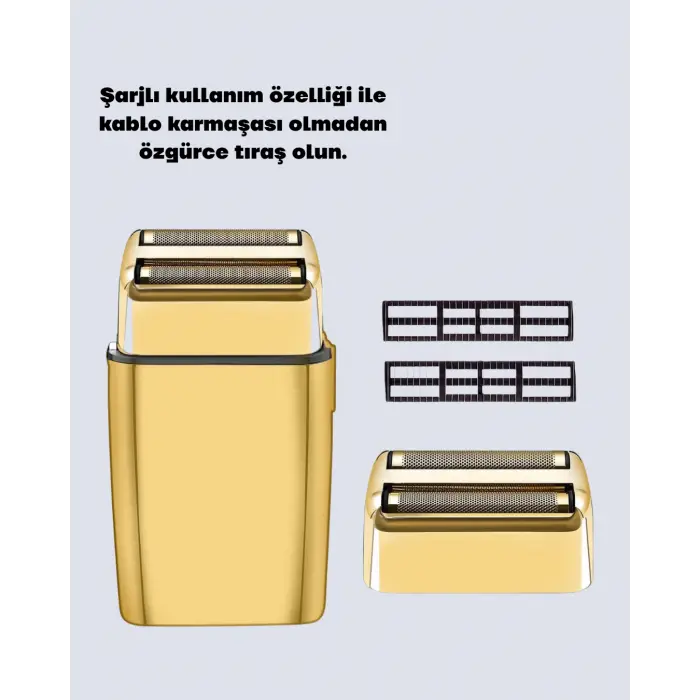 Erkek Saç Sakal Tıraş Makinesi Kablolu Altın Renk Dayanıklı