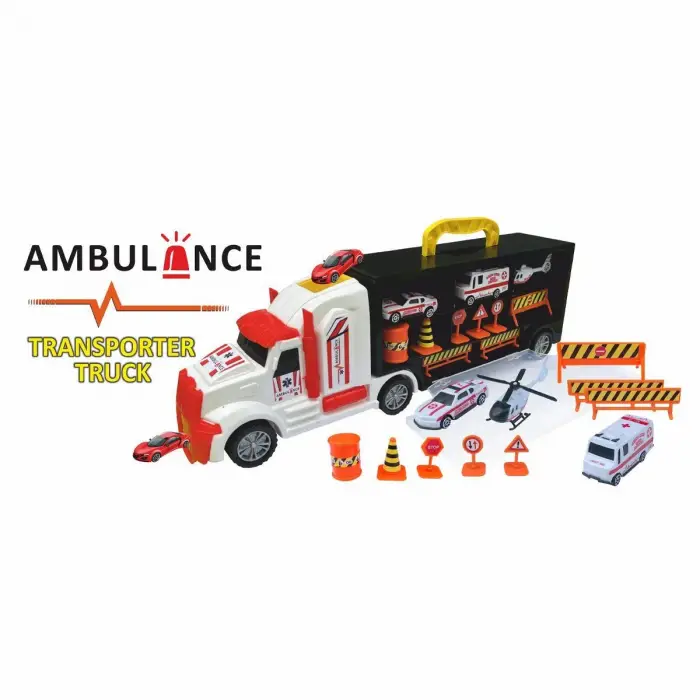 ERN-877 Heroes Toys Çantalı Ambulans Taşıyıcı Tır Seti - Eren Oyuncak