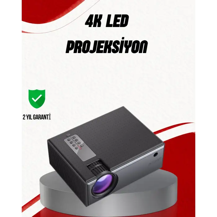 Ev Sineması İçin LED Projeksiyon Cihazı – Gündüz Görünür Parlaklık, Oyun Konsolu Uyumlu