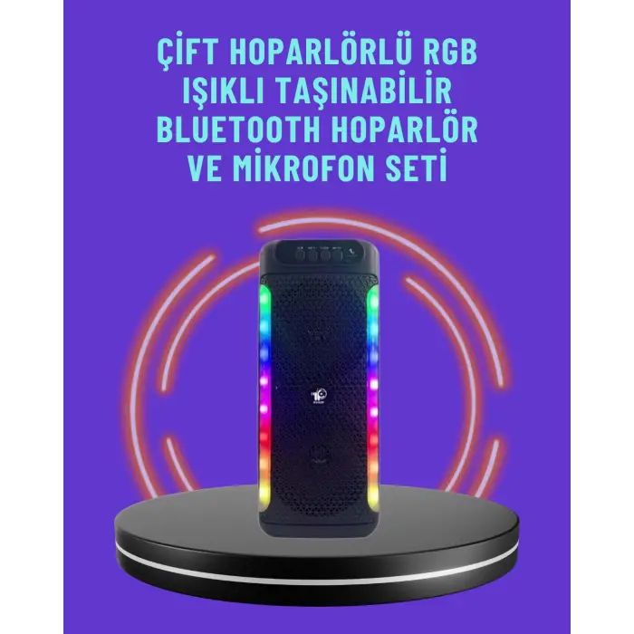 Ev ve Dış Mekan Kullanımına Uygun RGB Işıklı Hoparlör