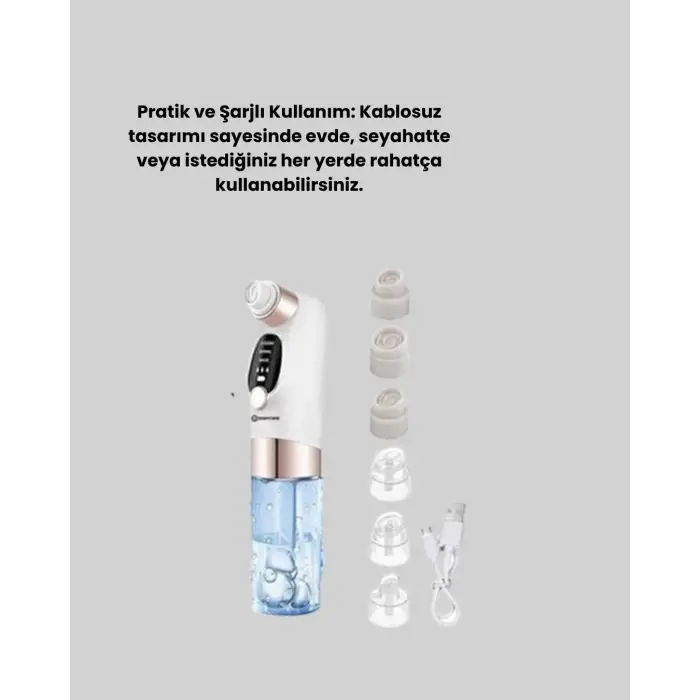 Evde Kolay Kullanım İçin Şarjlı Siyah Nokta Temizleme Aleti