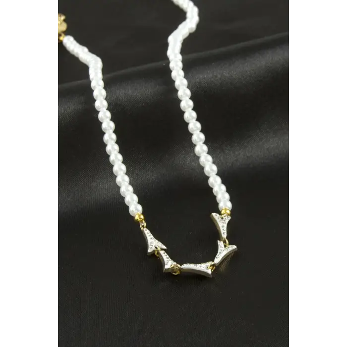 Eyfel Kuesi İnci Lüks Çelik Kolye