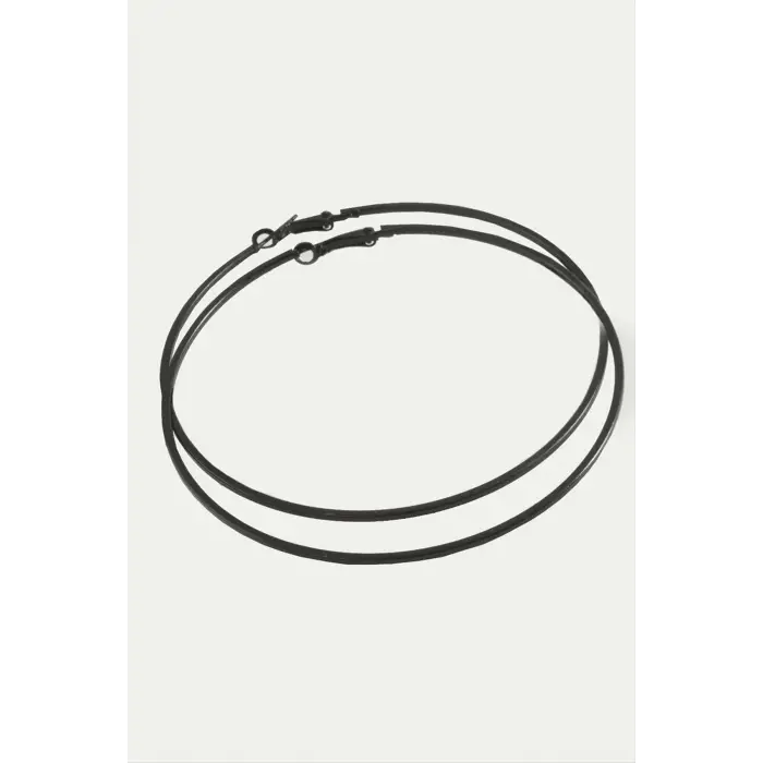 Ezme Çizgili Metal Halka Küpe 8-9-10 cm