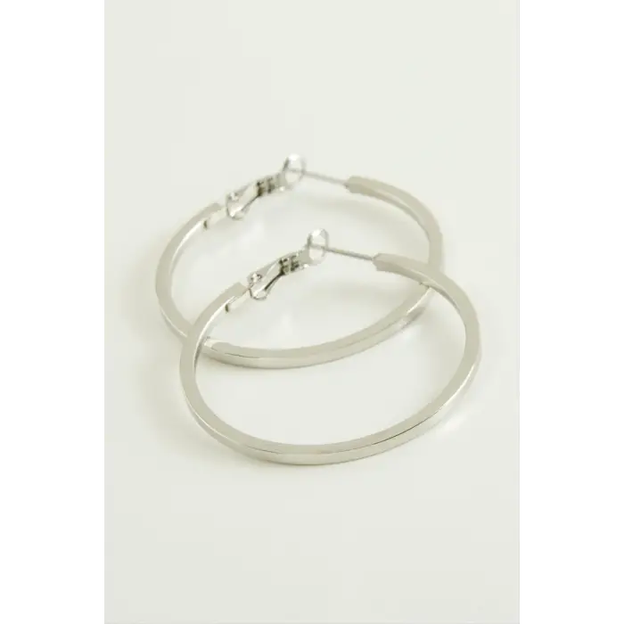 Ezme Lüks Çelik Halka Küpe 4 cm