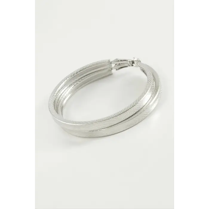 Ezme Noktalı Halka Küpe 5 cm