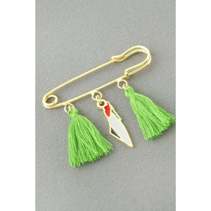 Filistin Püsküllü Broş