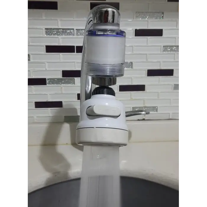 Filtreli Kireç Önleyici 360 Derece Dönen Hareketli Musluk Başlığı - 3 Fonksiyonlu - Krem (336336)