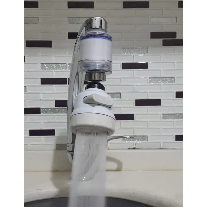 Filtreli Kireç Önleyici 360 Derece Dönen Hareketli Musluk Başlığı - 3 Fonksiyonlu - Krem (336336)