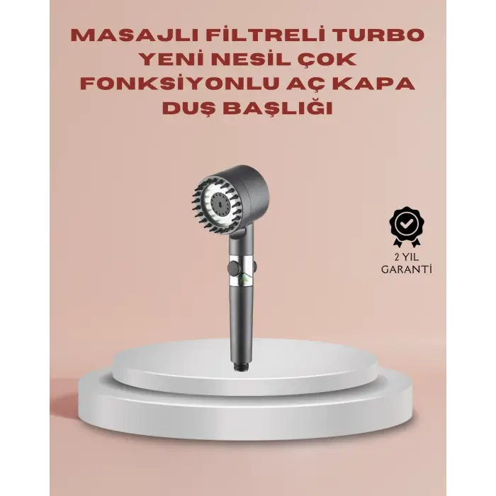Filtreli Masaj Özellikli Duş Başlığı Aç Kapa Tuşlu