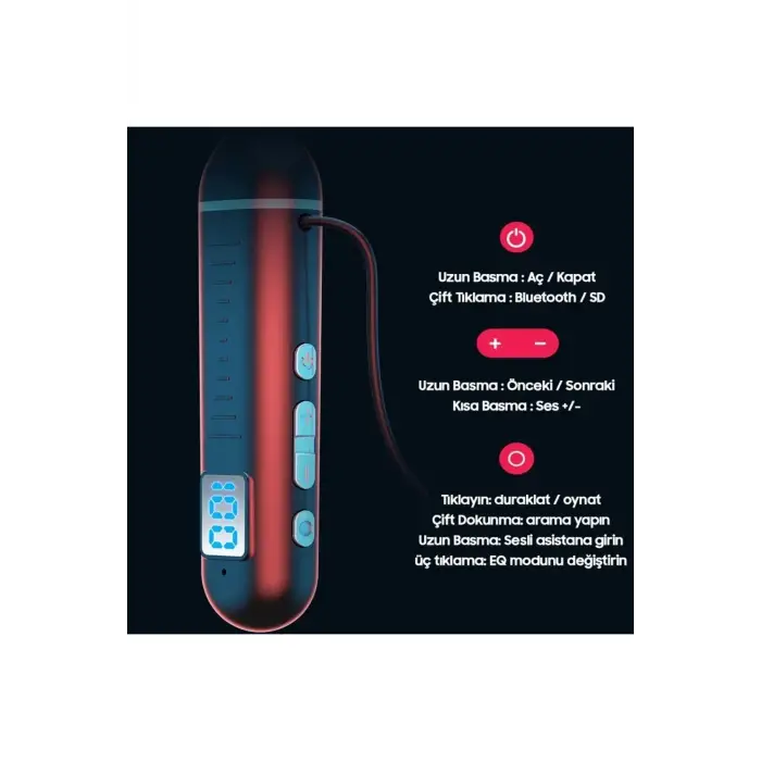 Fitness Tutkunu Boyundan Askılı Bluetooth Kulaklık 130 Saat Çalma Süresi