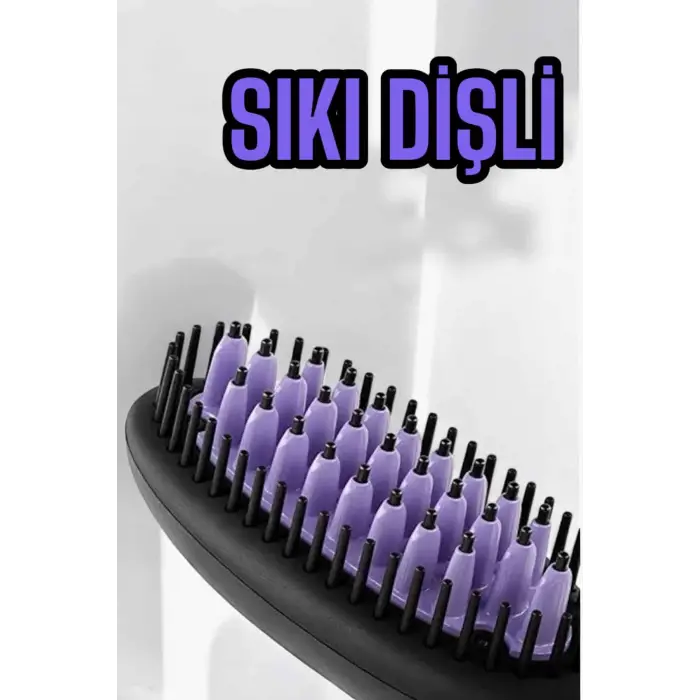 Fön Tarak Elektrikli Sıkı Dişli Taşınabilir Saç Düzleştirici