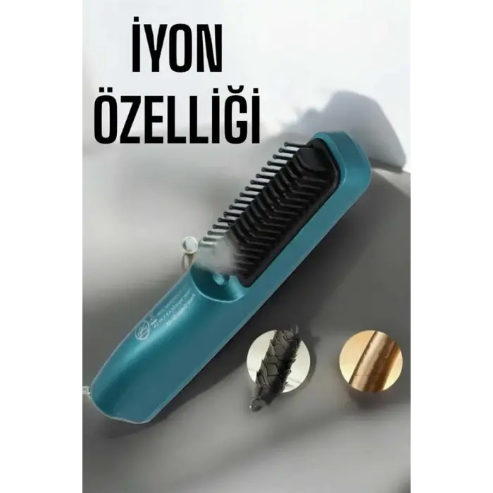 Fön Tarak Sıkı Dişli Şarjlı Taşınabilir Saç Düzleştirici