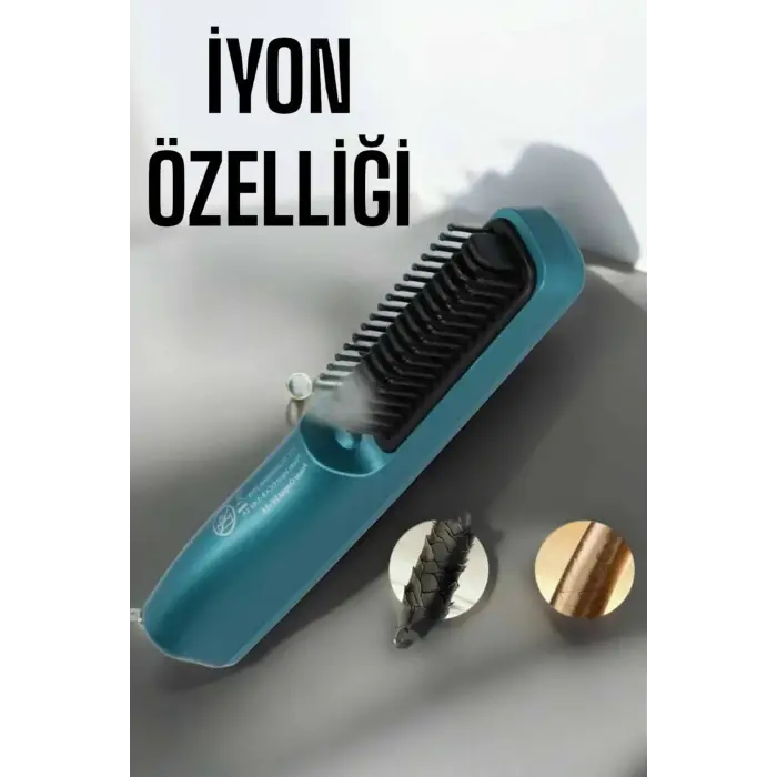 Fön Tarak Sıkı Dişli Şarjlı Taşınabilir Saç Düzleştirici