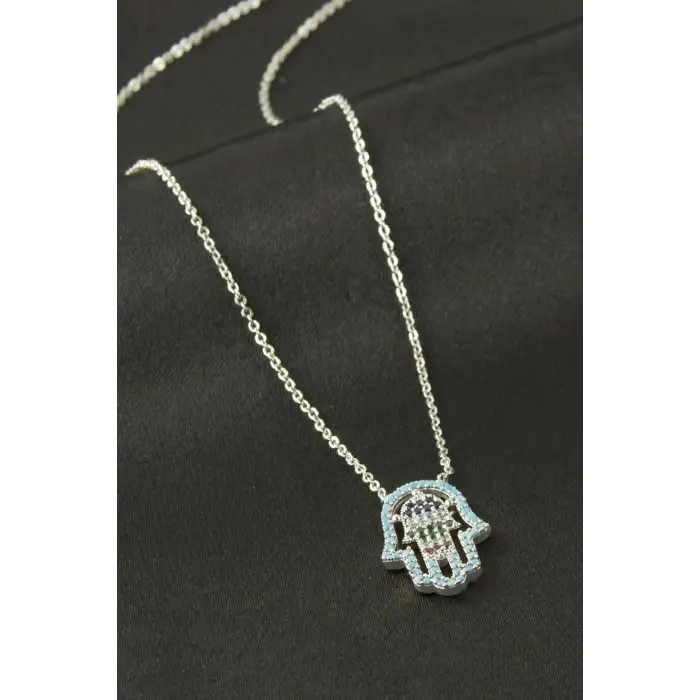 Ftm Ana Eli Zirkon Taşlı Kolye