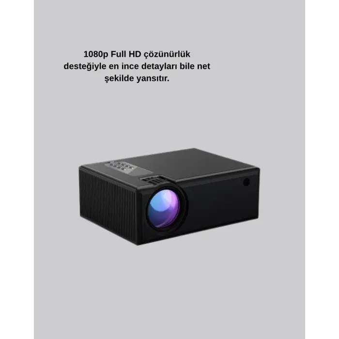 Full HD 1080p Projeksiyon Cihazı Taşınabilir LED Teknolojili ve HDMI Uyumlu