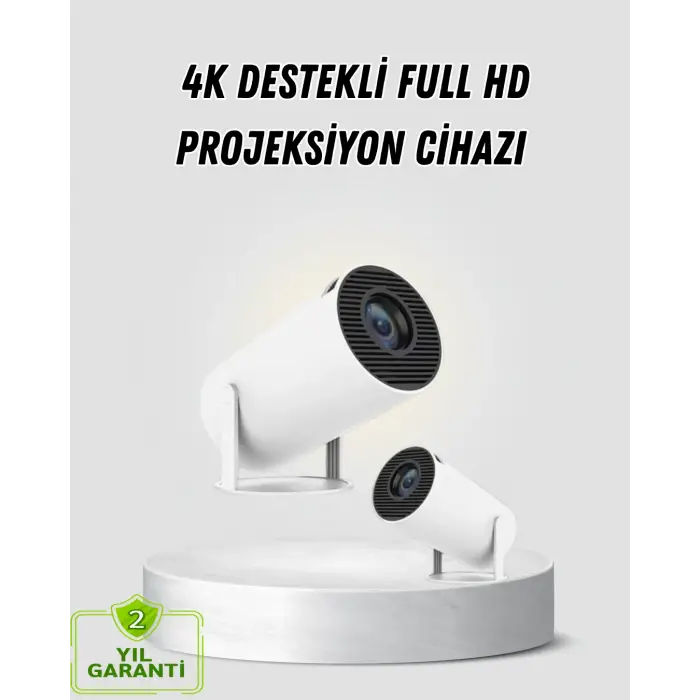 Full HD 4K Destekli Akıllı Projeksiyon – 130 inç Ekran, Uzun Ömürlü Ampul ve Çoklu Giriş
