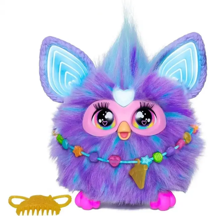 Furby Mor İnterakti̇f Peluş F6743 ***DİLİ İngilizce ve Furby dilinde konuşur