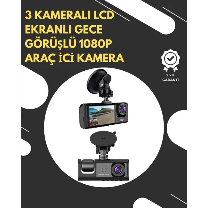 G-Sensör ve Hareket Algılama Destekli 1080p Araç İçi Güvenlik Kamerası