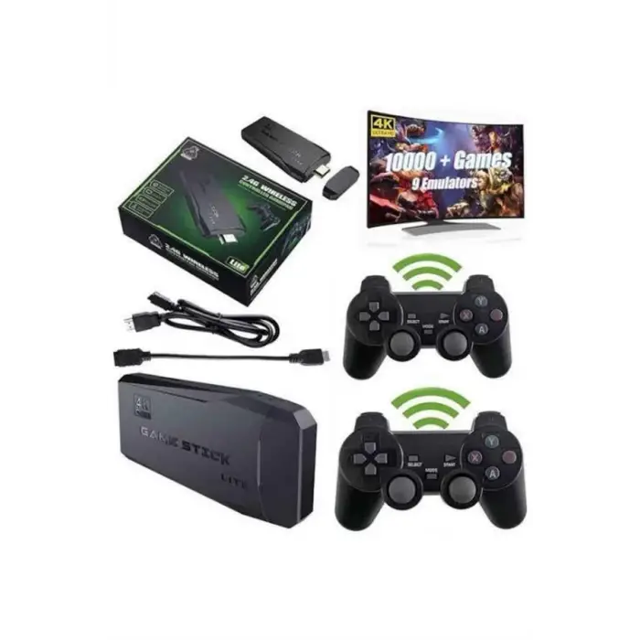 Game Stick 20000 Oyun Kablosuz Çift Kol Retro Oyunlar Game Stick Atari 2.4g 4K