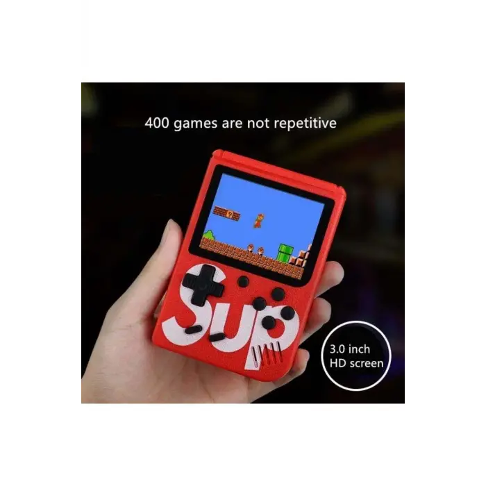 Çift Kol 400 Nostalji Oyunlu Mini Atari Kırmızı Oyun Konsolu