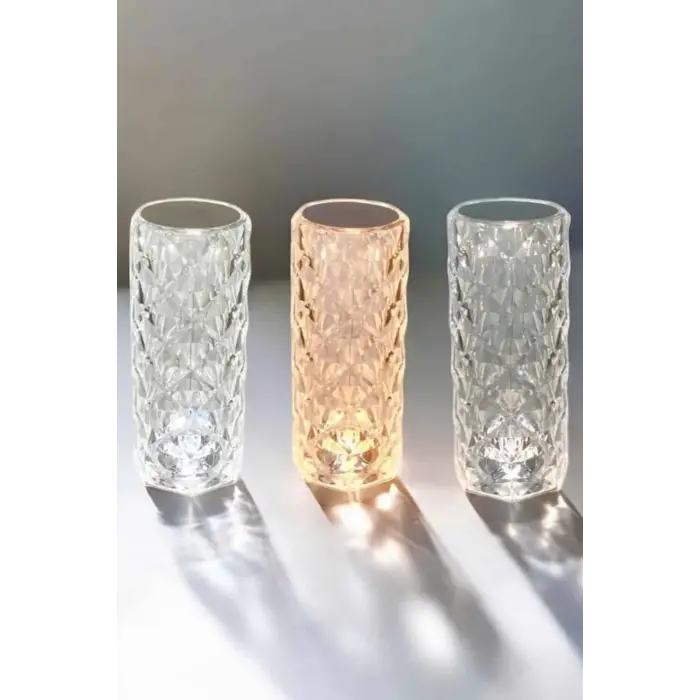 Gece Lambası Kristal Lamba Dokunmatik Şarjlı Hediyelik