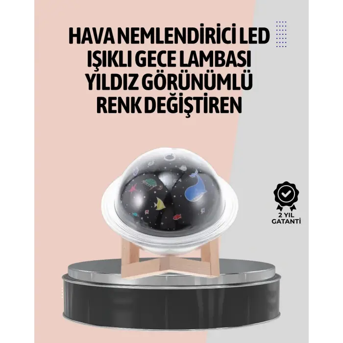 Gece lambası özellikli taşınabilir nemlendirici ve aromaterapi cihazı USB girişli