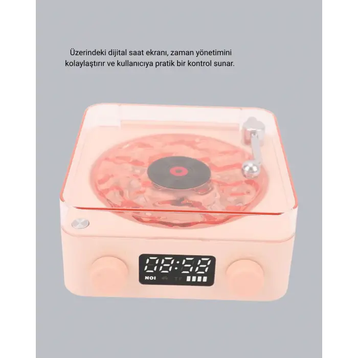 Gece Lambası Stereo Bluetooth Hoparlör Dijital Saat Su Dalgası Efektli 3-ü-1 Cihaz