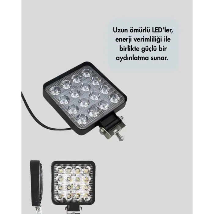Geniş Aydınlatma Açılı LED Araç Farı | İş Makineleri ve Gece Sürüşü İçin