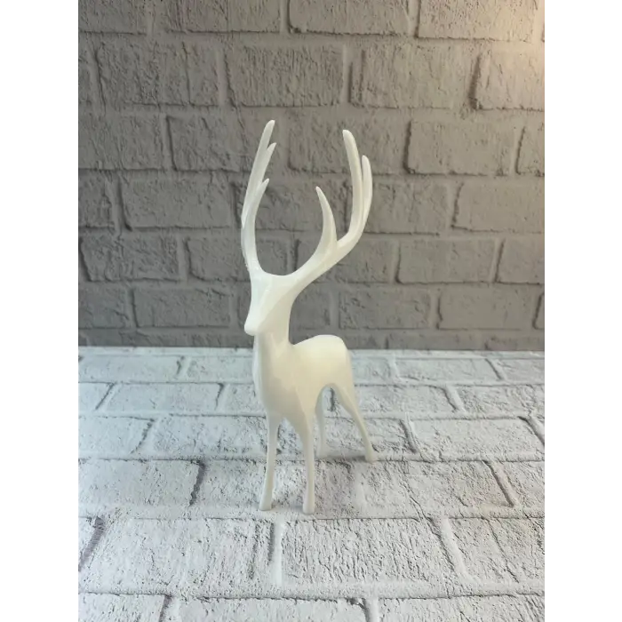 Geyik Figürü Beyaz Modern Salon Ve Raf Dekoru