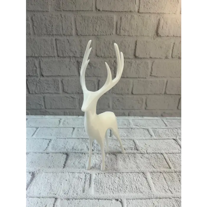 Geyik Figürü Beyaz Modern Salon ve Raf Dekoru