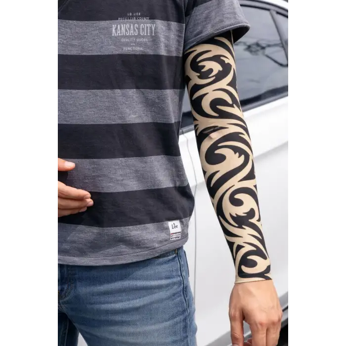 Giyilebilir Kol Dövmesi Çorap Dövme 3D Baskılı Kol Bacak Dövme 2 Adet Model 14