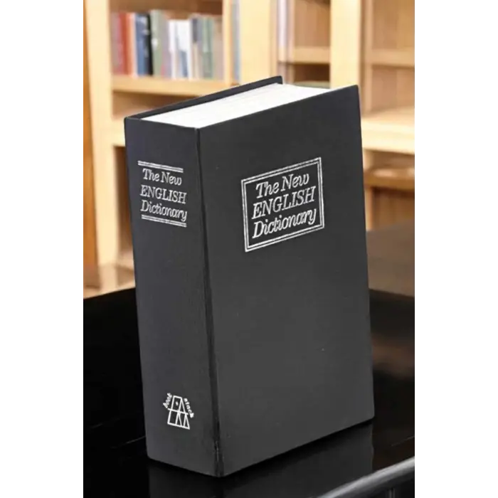 Gizli Kasa İngilizce Sözlüğü Kitap Görünümlü Anahtarlı Gizli Mini Çelik Kasa Kilitli