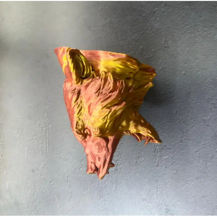 Gold Red Jaguar Başı Duvar Aksesuarı Asılabilir Dekoratif 20x16 cm