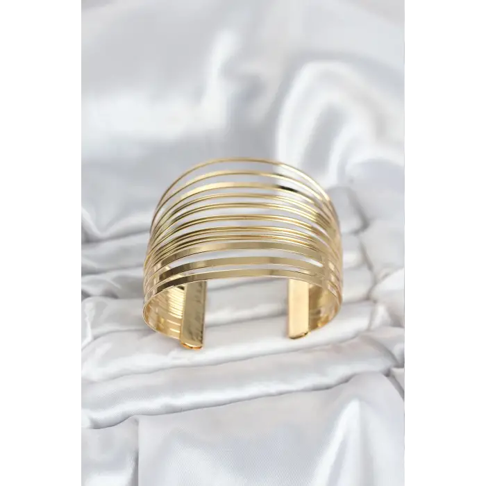 Gold Renk Pirinç Kaburga Model Kadın Bileklik