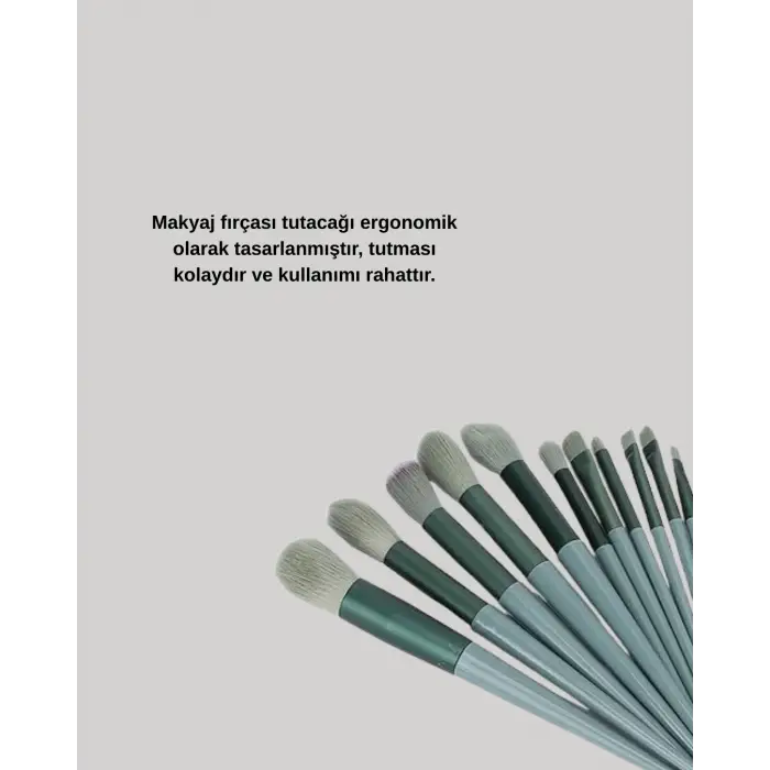 Göz Farı Allık Fondöten İçin Uygun 13lü Makyaj Fırçası Seti Kompakt Tasarım