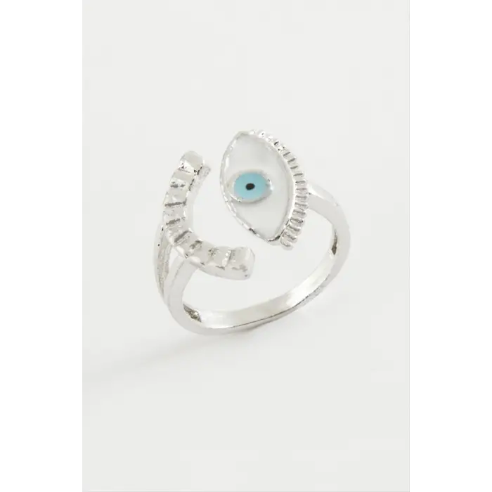 Göz Mineli Metal Yüzük