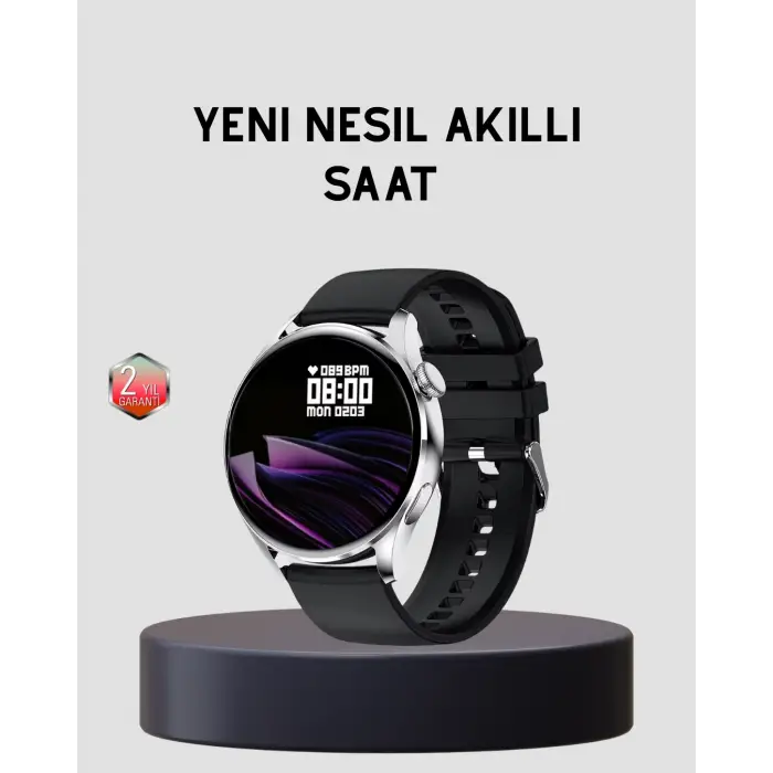 Gps’li Akıllı Saat 500 Mah Batarya Sesli Arama Bildirim Nabız Ölçer Spor Takipli