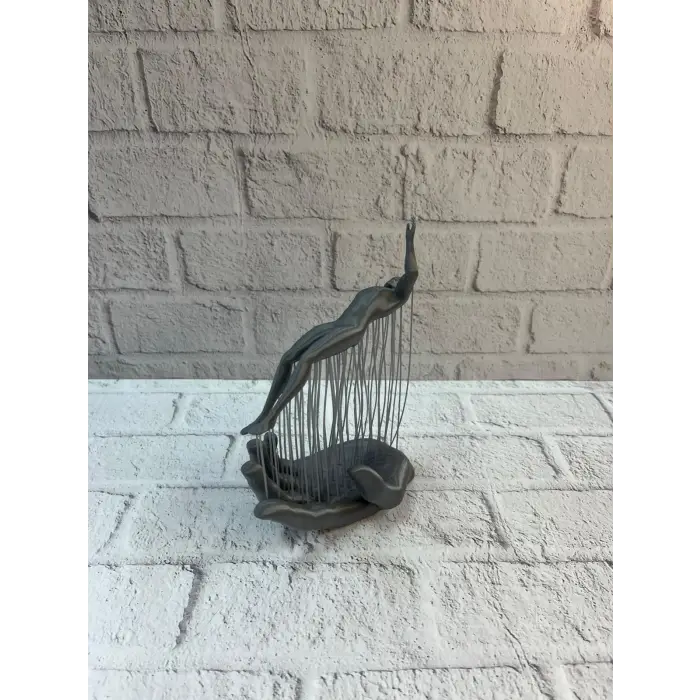 Gri El İnsan Figürü Minimal ve Anlamlı Dekoratif Biblo Modern Ev Dekorasyonu