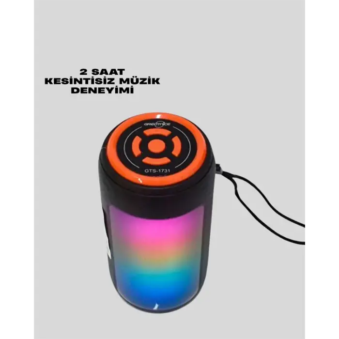 GTS 1731 Bluetooth Hoparlör – Şarjlı, LED Işıklı, FM Radyo Destekli