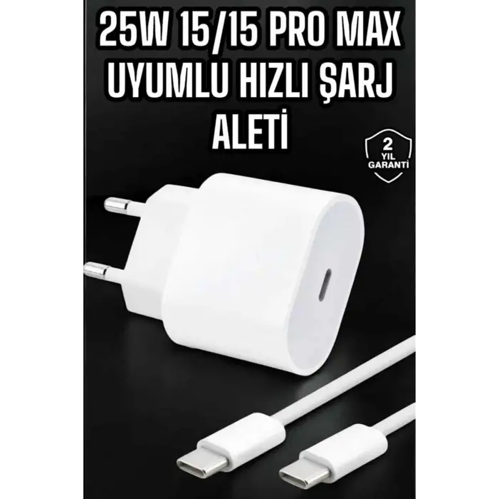 Güç Adaptörü ve Kablosu Şarj Aleti 15/15 Pro Max Uyumlu Hızlı Şarj