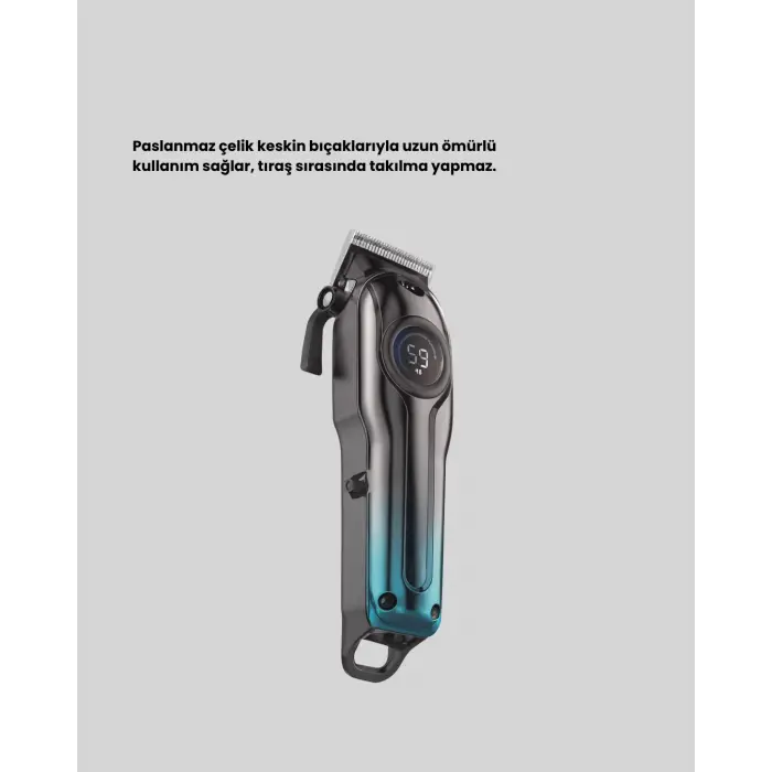 Güçlü Motorlu Paslanmaz Çelik Bıçaklı Saç Kesim Makinesi