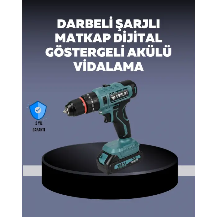 Güçlü Şarjlı Matkap Vidalama Çift Batarya